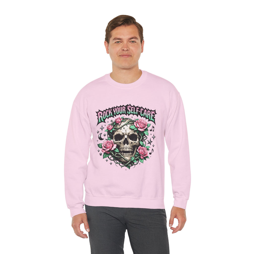 Personalized Skull & Roses Sweatshirt – Custom Self-Care Gift