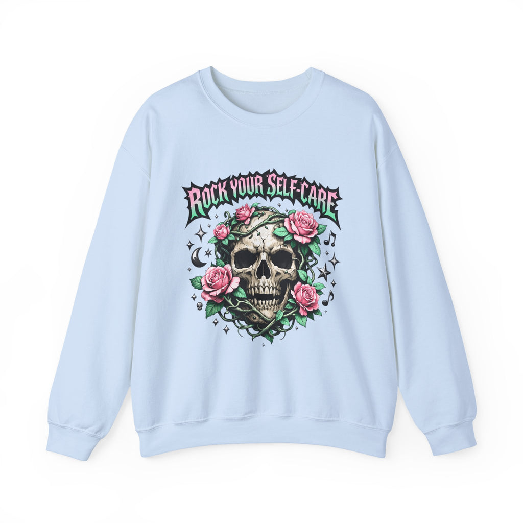 Personalized Skull & Roses Sweatshirt – Custom Self-Care Gift