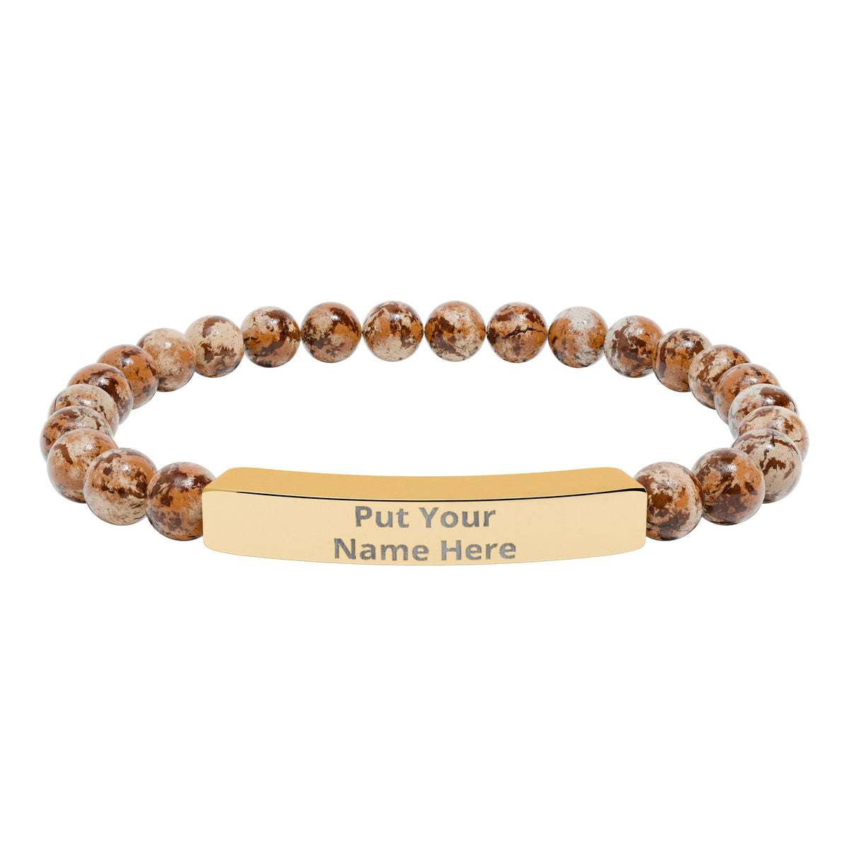 Personalized Natural Stone Bracelet – Custom Name Gift