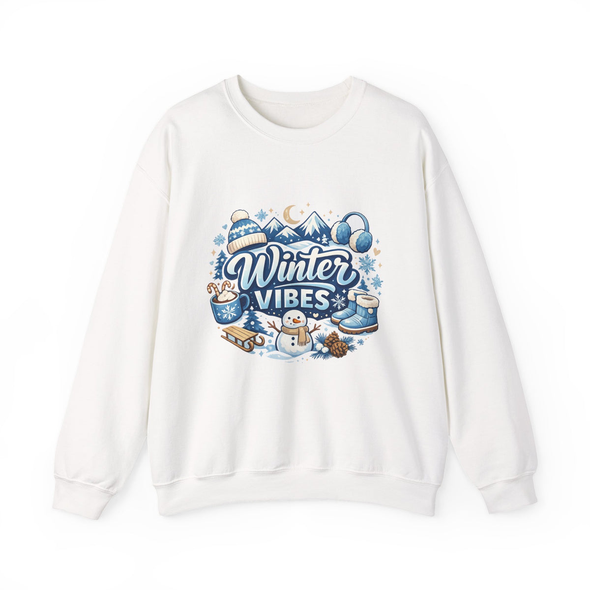Personalized Winter Vibes Sweatshirt – Custom Snowman Gift