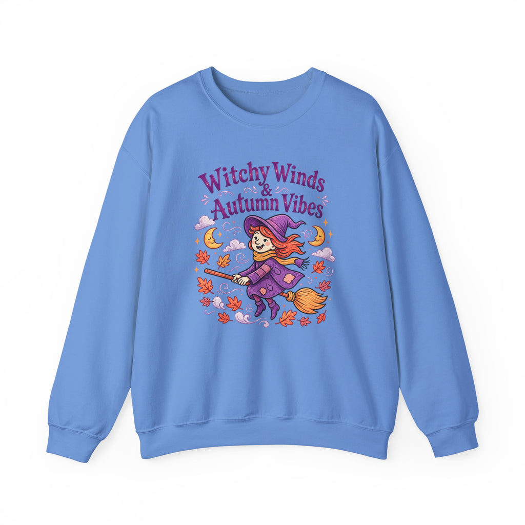 Witchy Winds Autumn Vibes Sweatshirt – Cute Fall Witch Halloween Crewneck