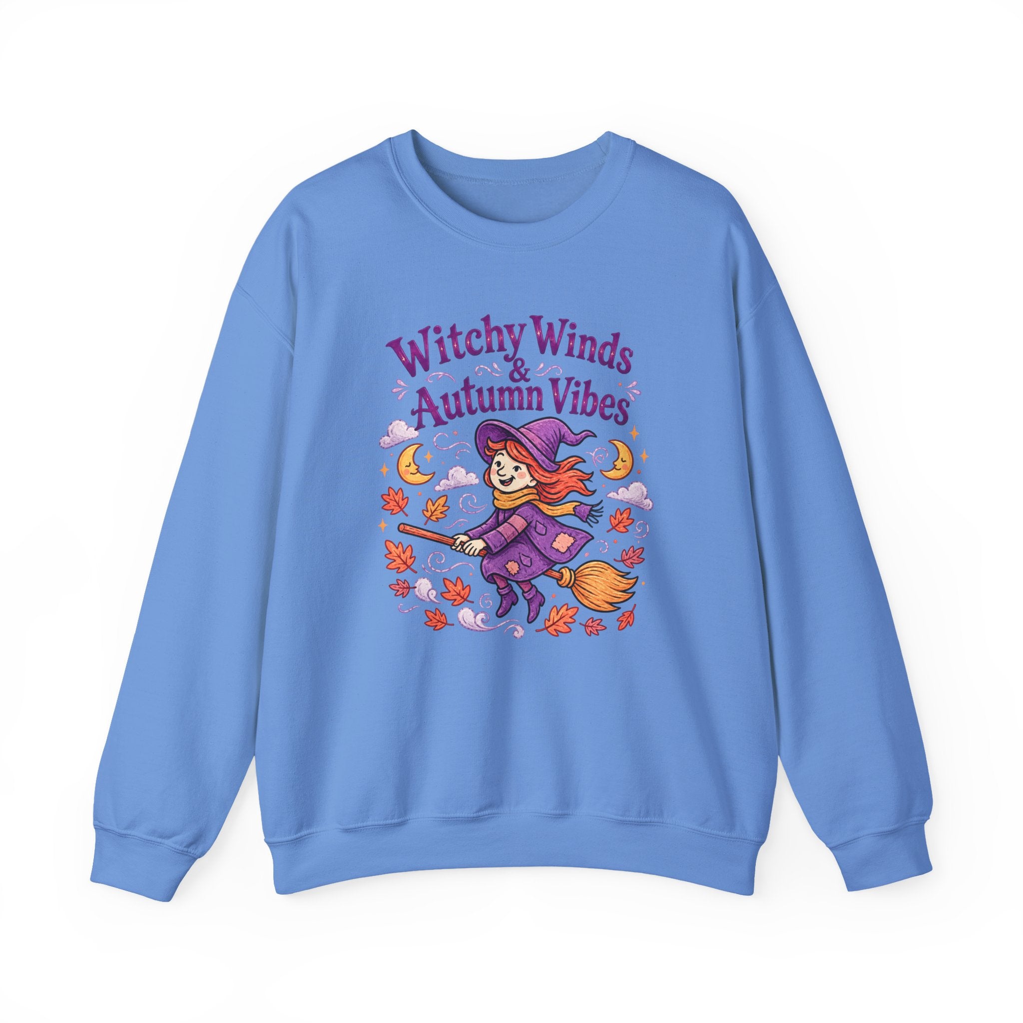 Witchy Winds Autumn Vibes Sweatshirt – Cute Fall Witch Halloween Crewneck
