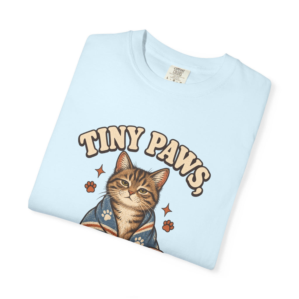 Comfort Colors® Tiny Paws Emergency Therapy Shirt, Funny Cat Therapy T-Shirt, Retro Cat Lover Gift, Emotional Support Cat Tee, Mental Health Humor