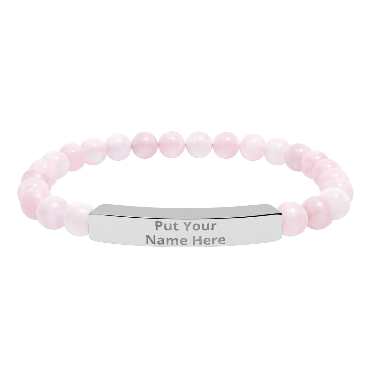 Personalized Natural Stone Bracelet – Custom Name Gift