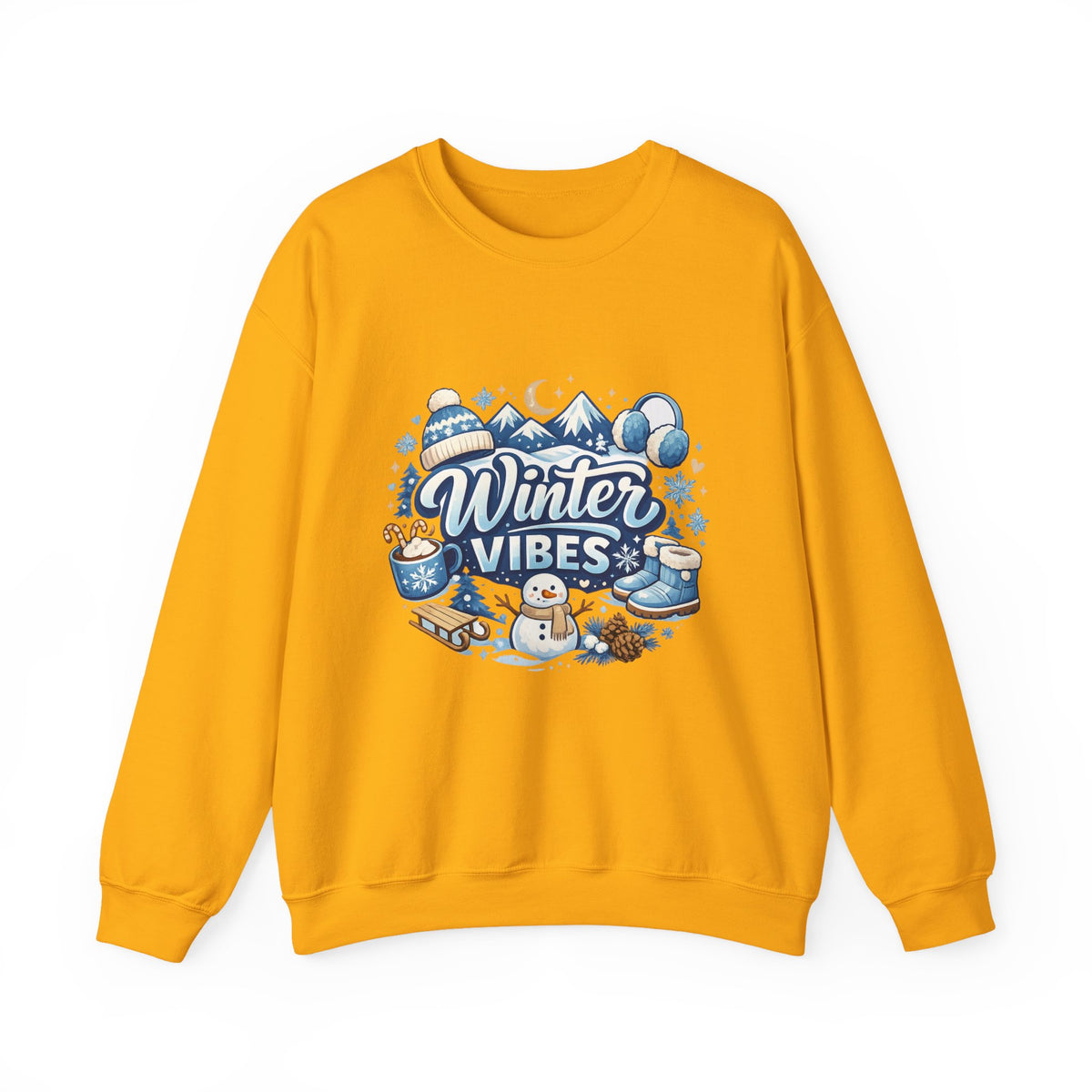 Personalized Winter Vibes Sweatshirt – Custom Snowman Gift