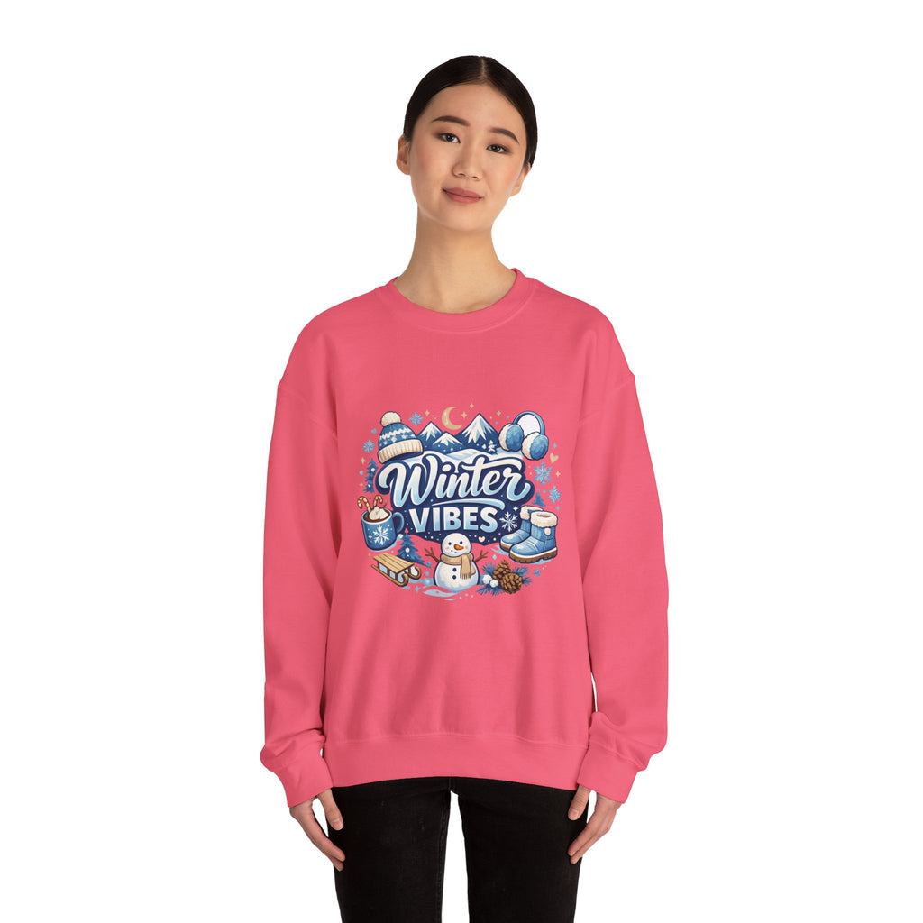 Personalized Winter Vibes Sweatshirt – Custom Snowman Gift