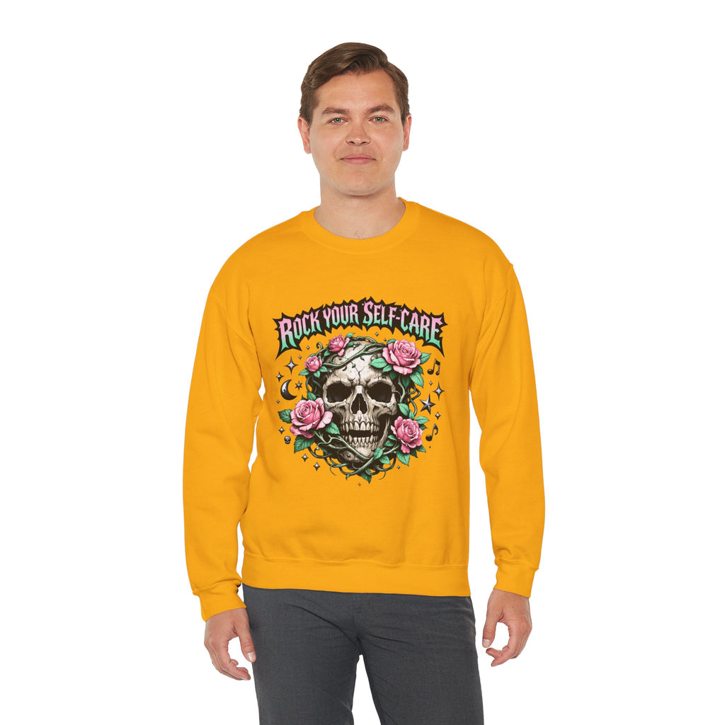 Personalized Skull & Roses Sweatshirt – Custom Self-Care Gift