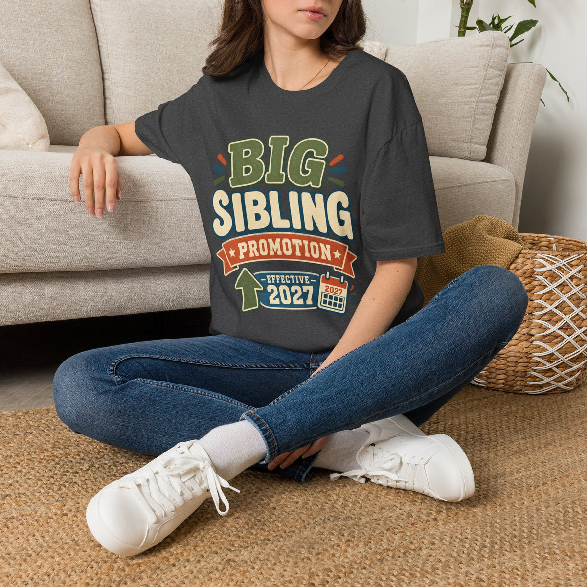 Big Sibling Promotion Shirt, Pregnancy Announcement Tee, Big Brother or Sister 2027, New Baby Reveal, Older Sibling Gift