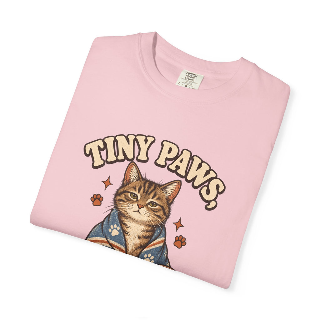 Comfort Colors® Tiny Paws Emergency Therapy Shirt, Funny Cat Therapy T-Shirt, Retro Cat Lover Gift, Emotional Support Cat Tee, Mental Health Humor