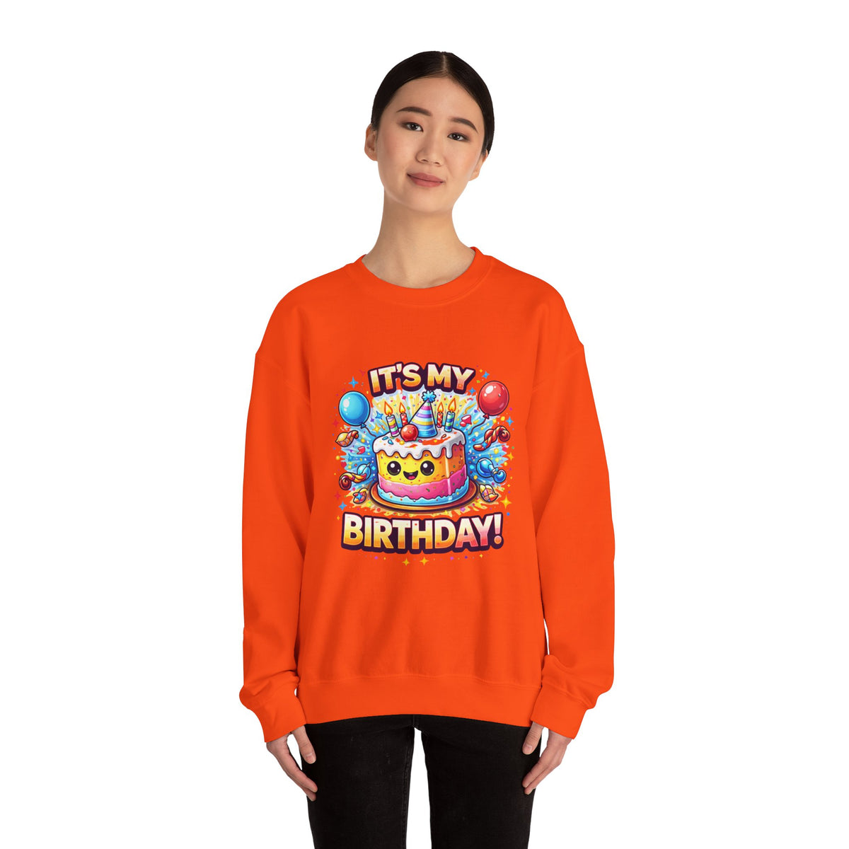 Personalized Birthday Sweatshirt – Custom Cake & Balloons Crewneck