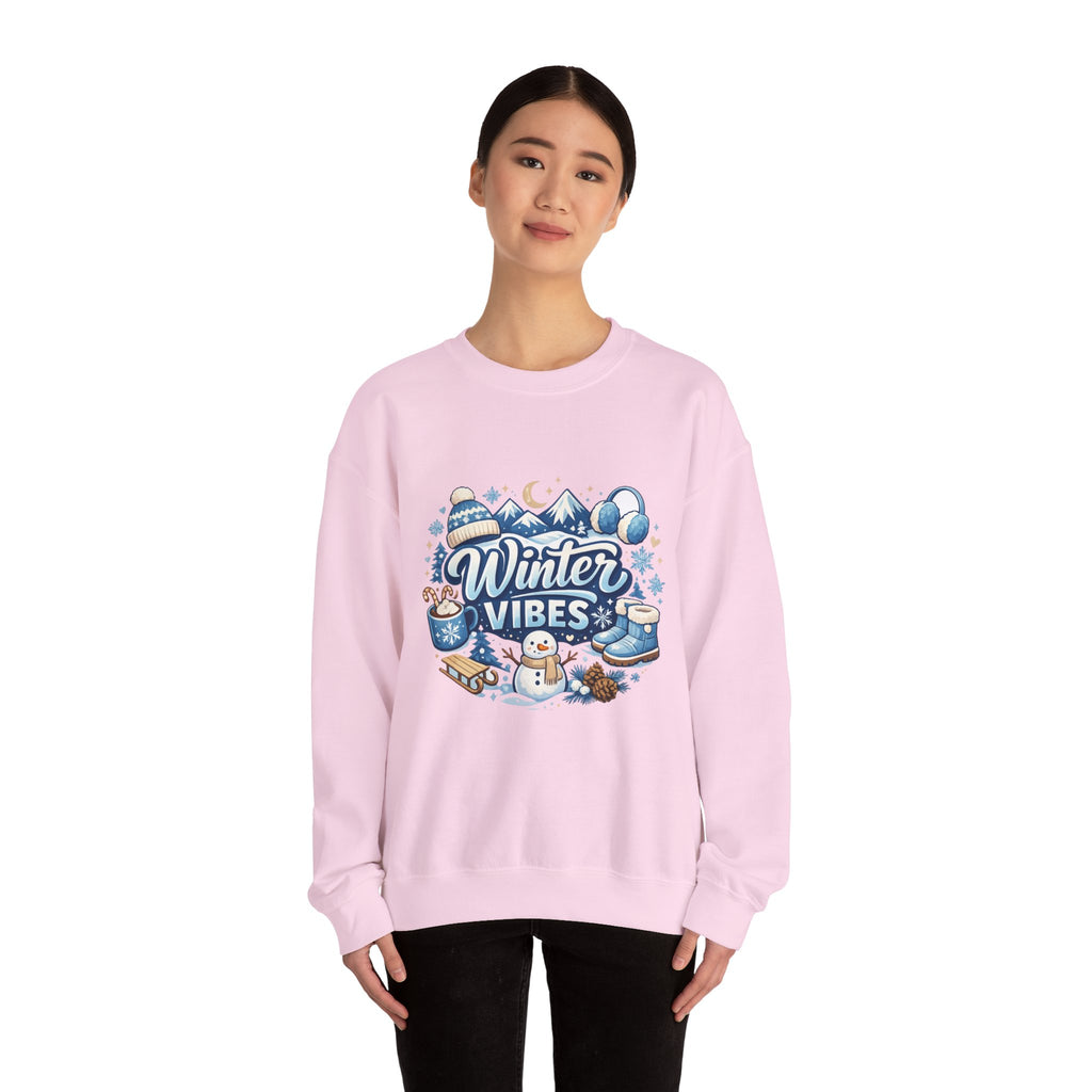 Personalized Winter Vibes Sweatshirt – Custom Snowman Gift