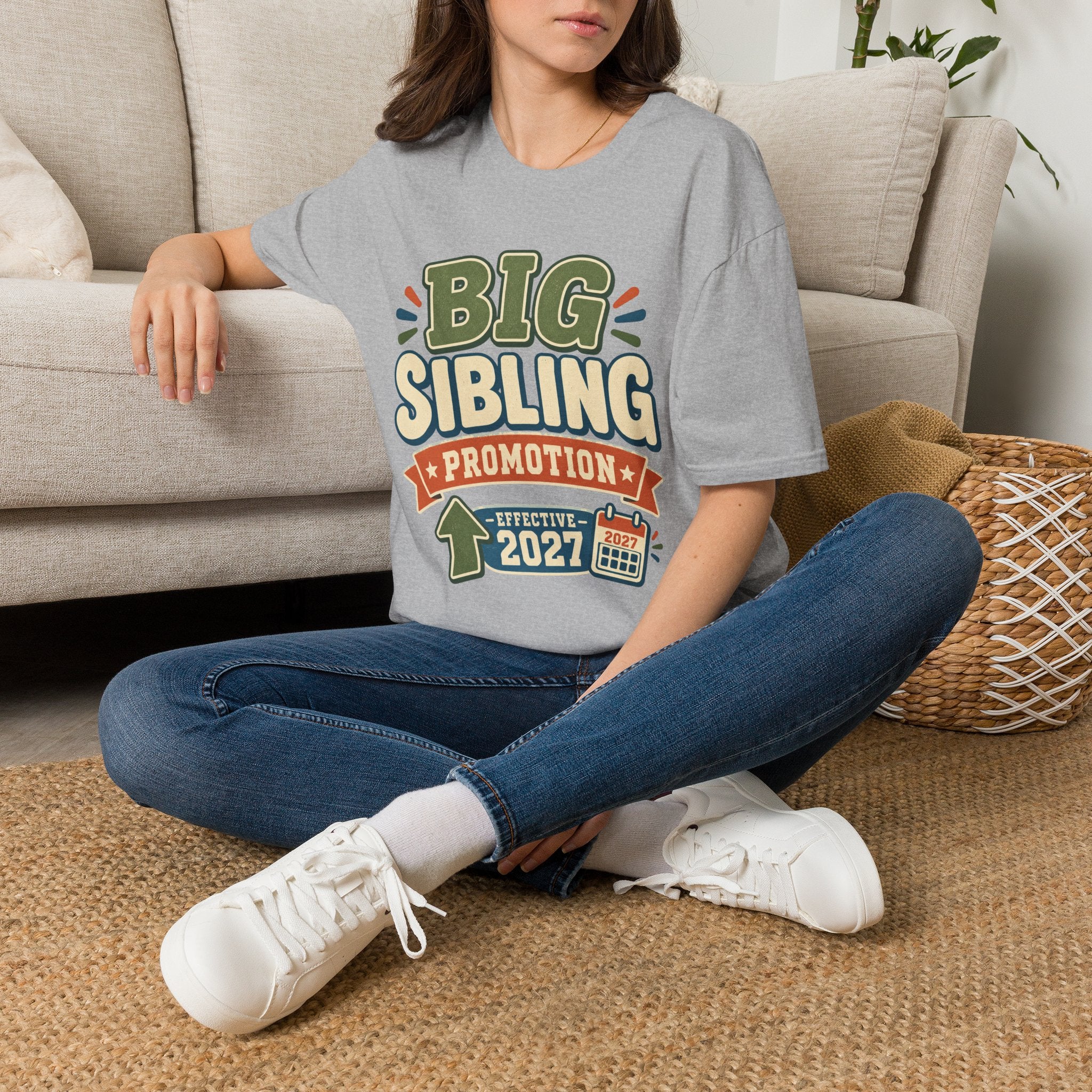 Big Sibling Promotion Shirt, Pregnancy Announcement Tee, Big Brother or Sister 2027, New Baby Reveal, Older Sibling Gift