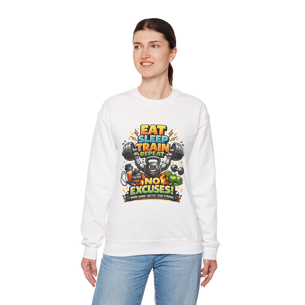 Personalized No Excuses Workout Sweatshirt – Custom Fitness Gift