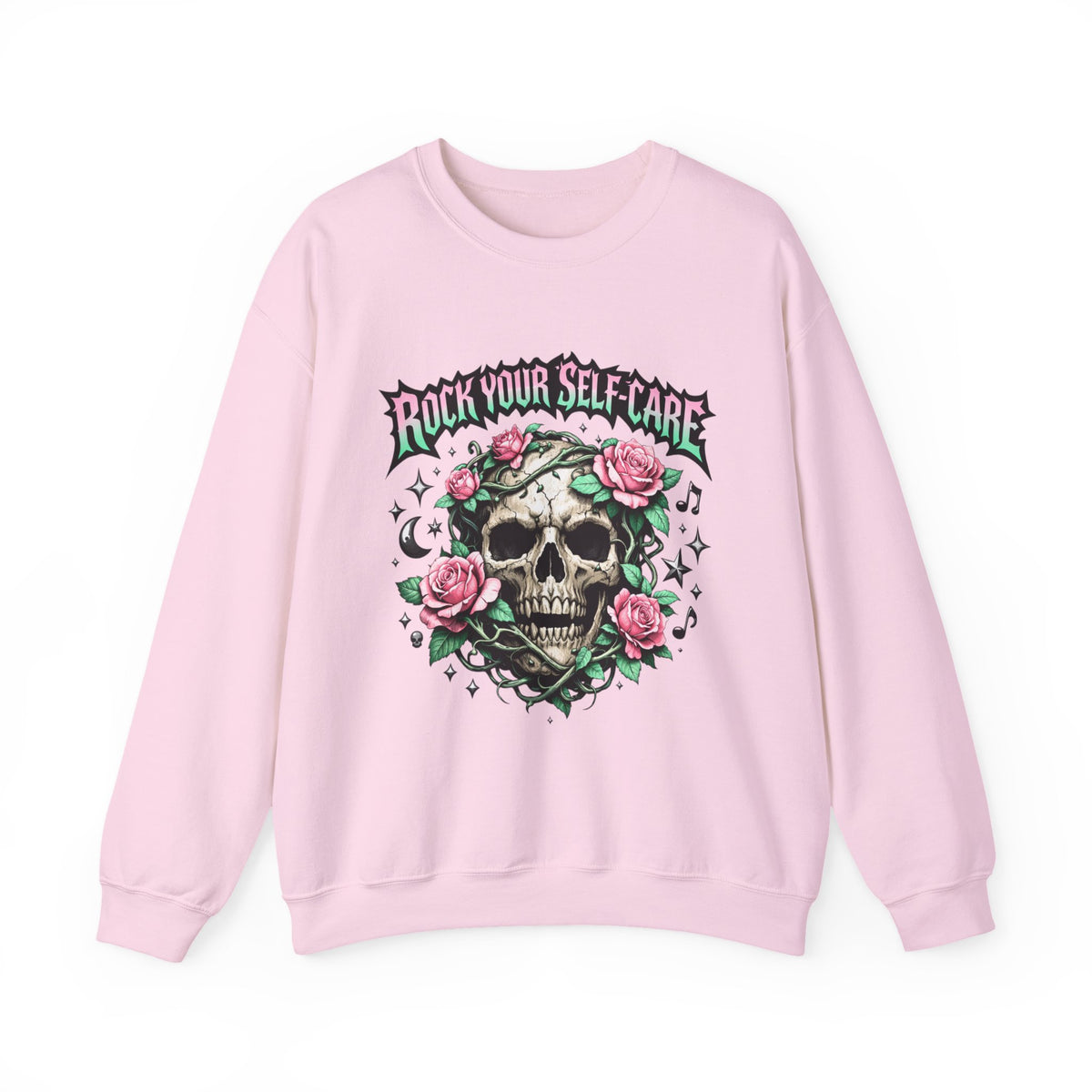 Personalized Skull & Roses Sweatshirt – Custom Self-Care Gift