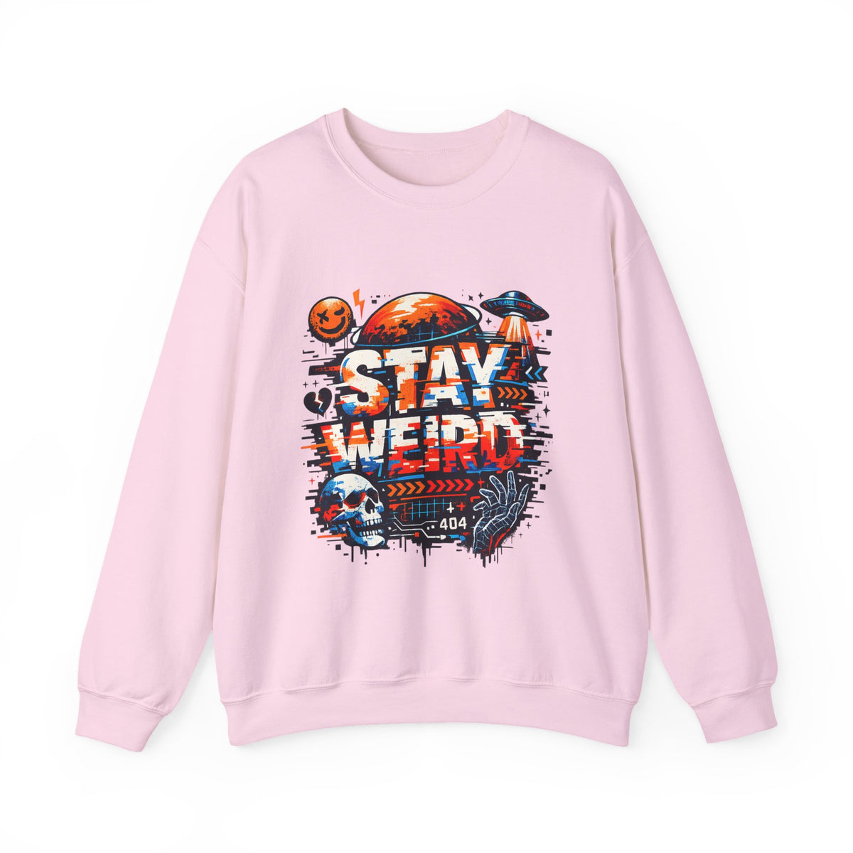 Personalized Stay Weird Sweatshirt – Custom Space Skull Gift