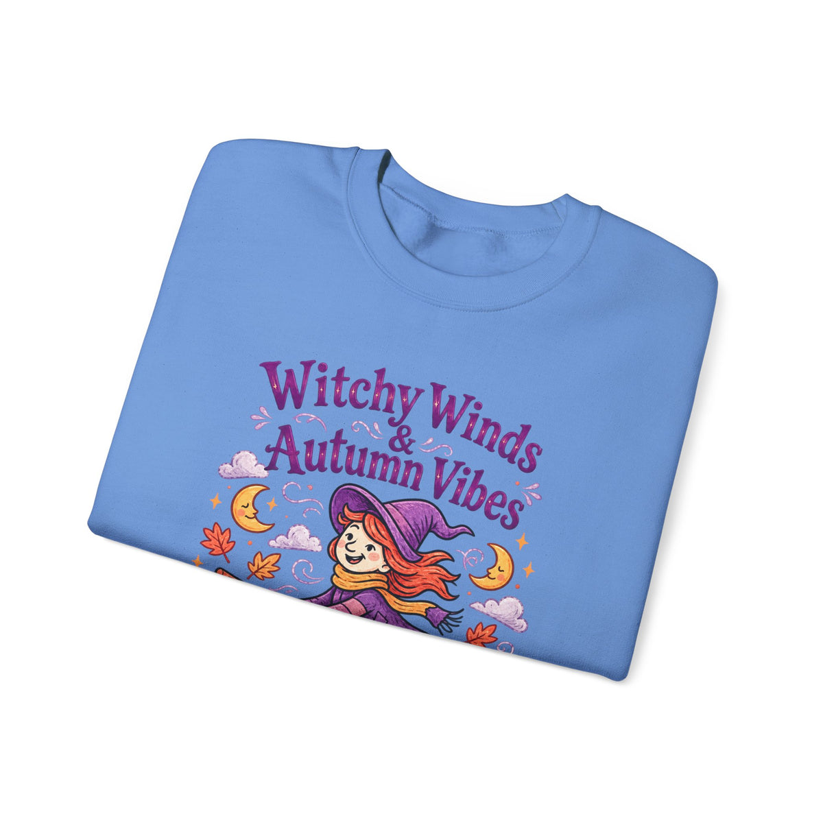 Witchy Winds Autumn Vibes Sweatshirt – Cute Fall Witch Halloween Crewneck