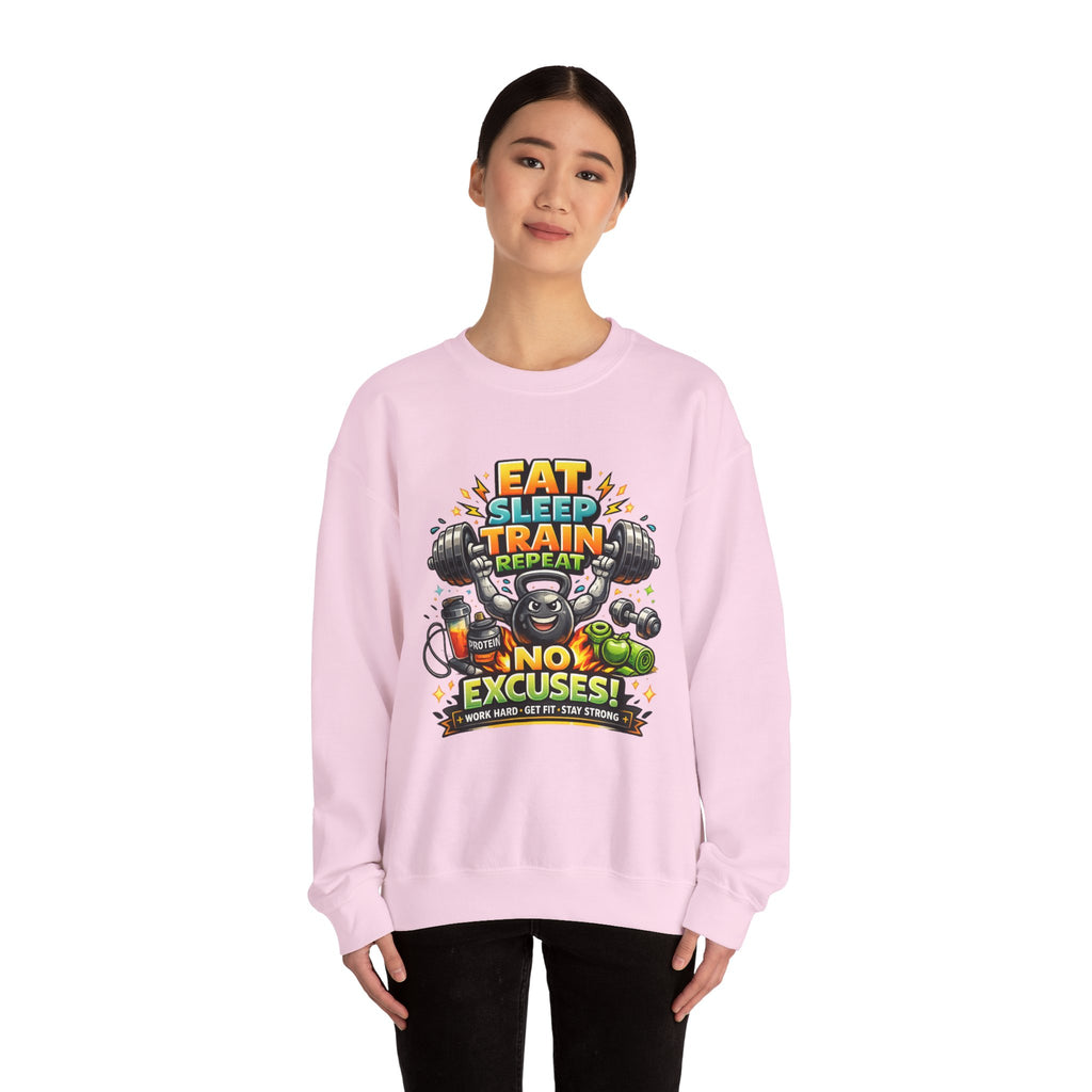 Personalized No Excuses Workout Sweatshirt – Custom Fitness Gift