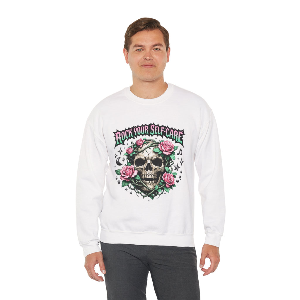 Personalized Skull & Roses Sweatshirt – Custom Self-Care Gift