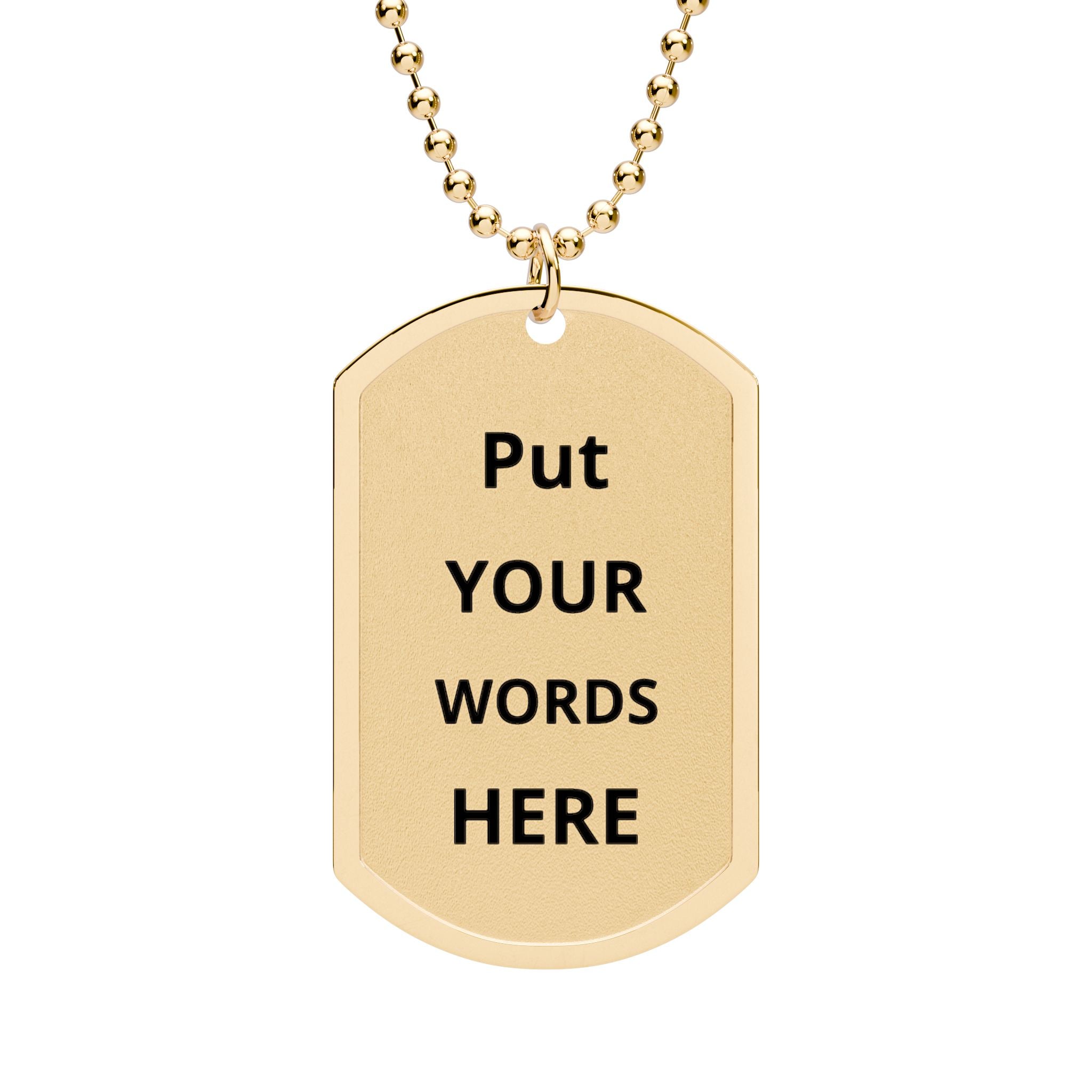 Personalized Gold Dog Tag Necklace – Custom Engraved Gift