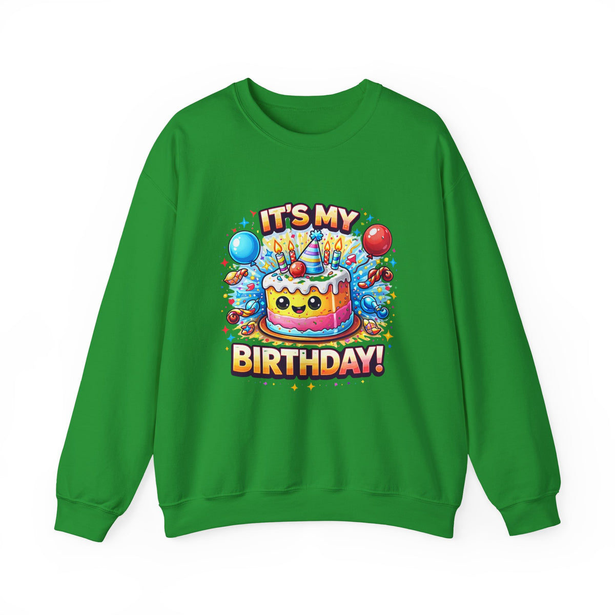 Personalized Birthday Sweatshirt – Custom Cake & Balloons Crewneck