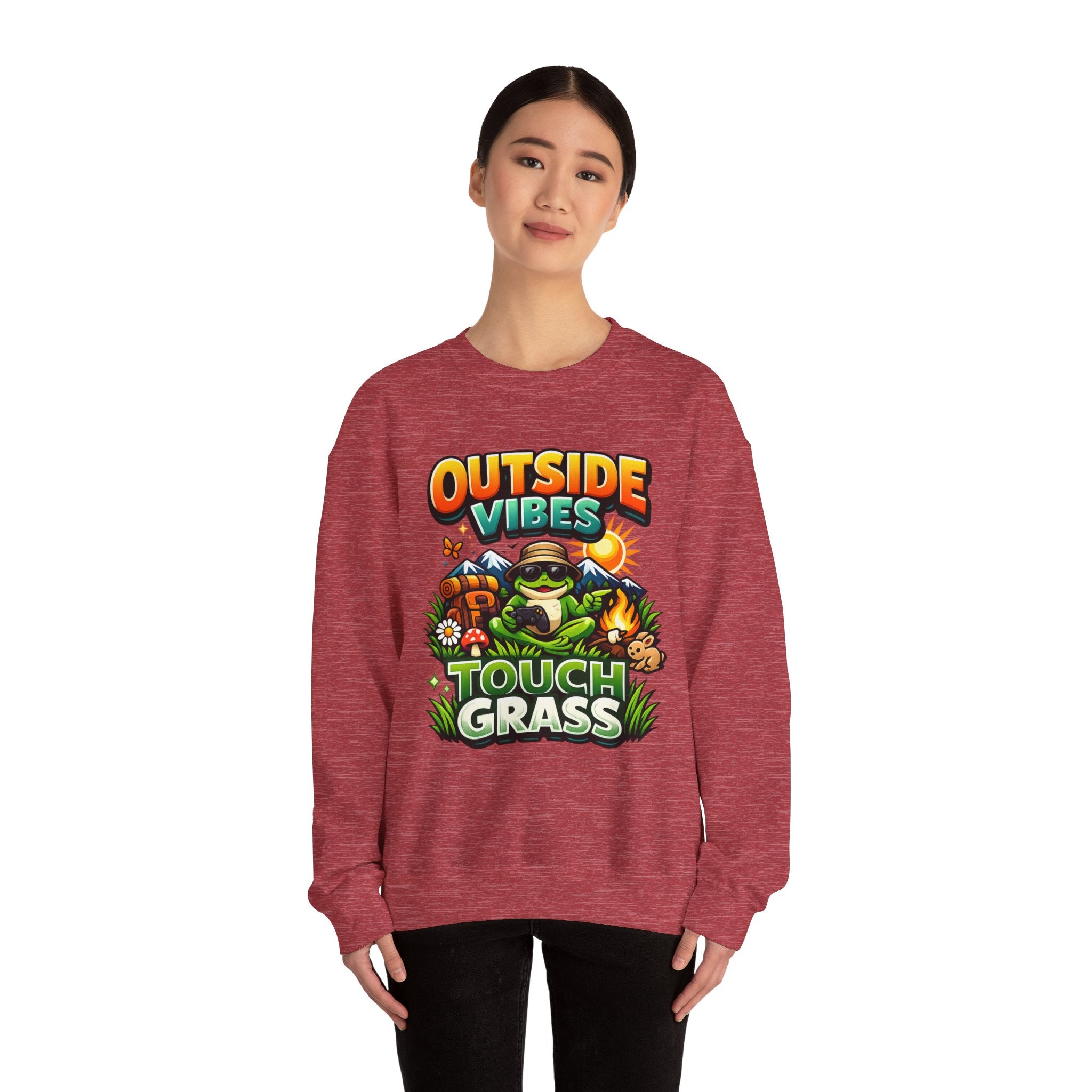 Personalized Touch Grass Sweatshirt – Custom Outdoor Humor Gift