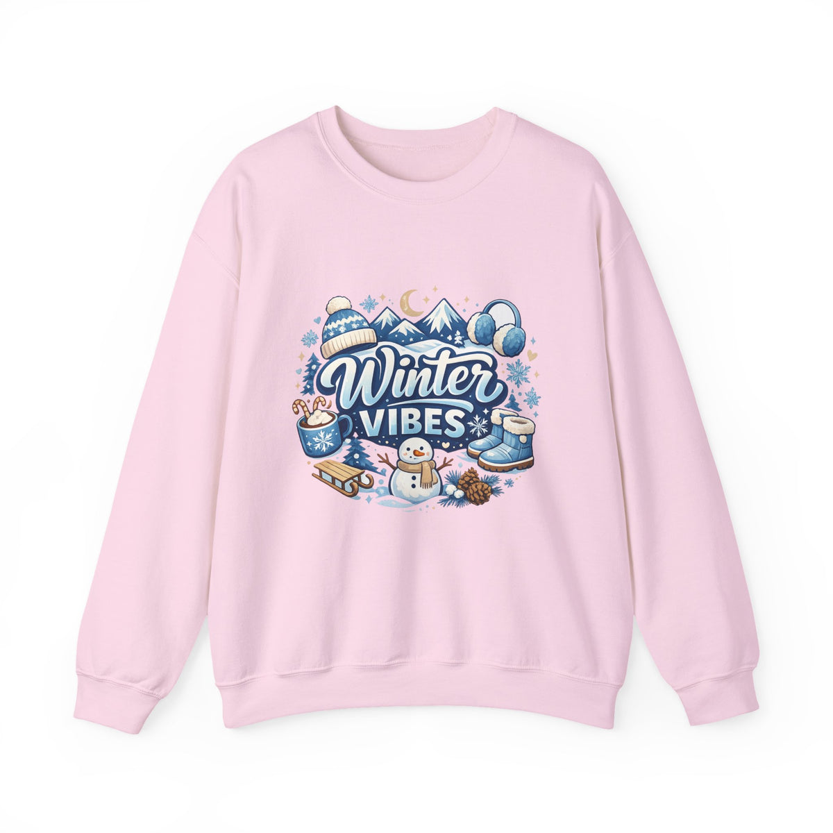 Personalized Winter Vibes Sweatshirt – Custom Snowman Gift