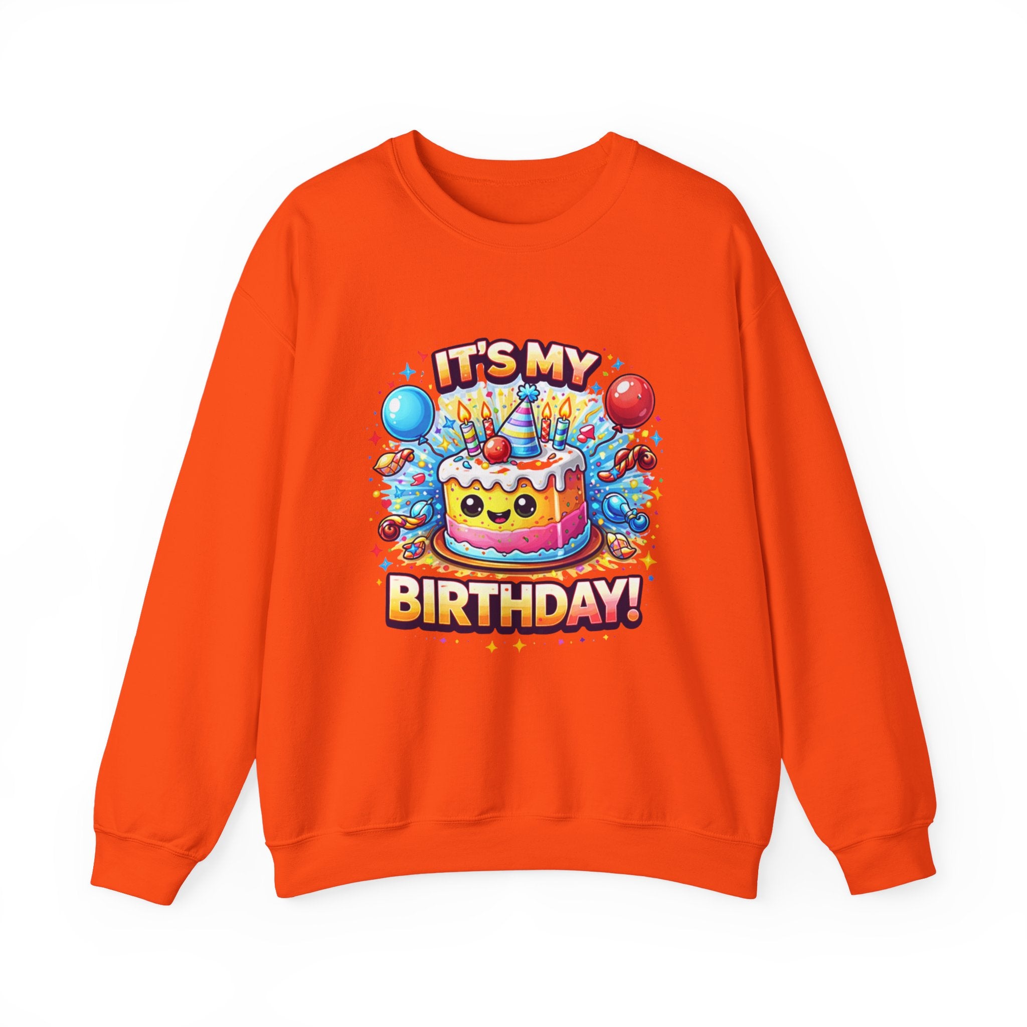Personalized Birthday Sweatshirt – Custom Cake & Balloons Crewneck