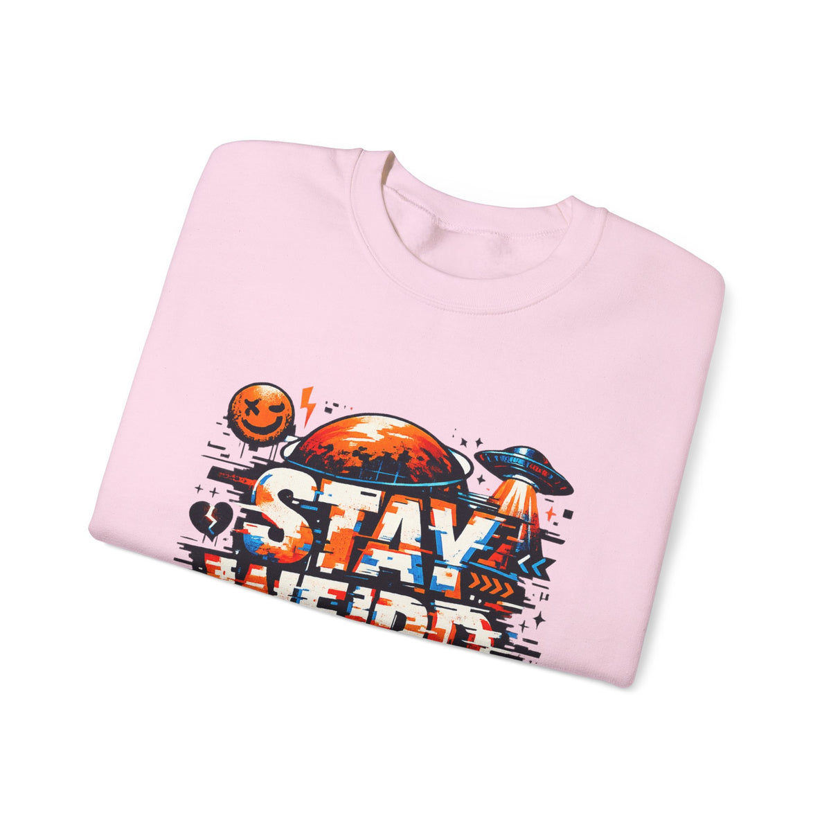 Personalized Stay Weird Sweatshirt – Custom Space Skull Gift