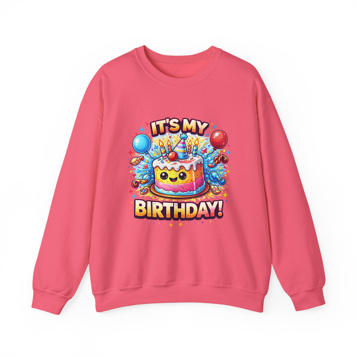 Personalized Birthday Sweatshirt – Custom Cake & Balloons Crewneck