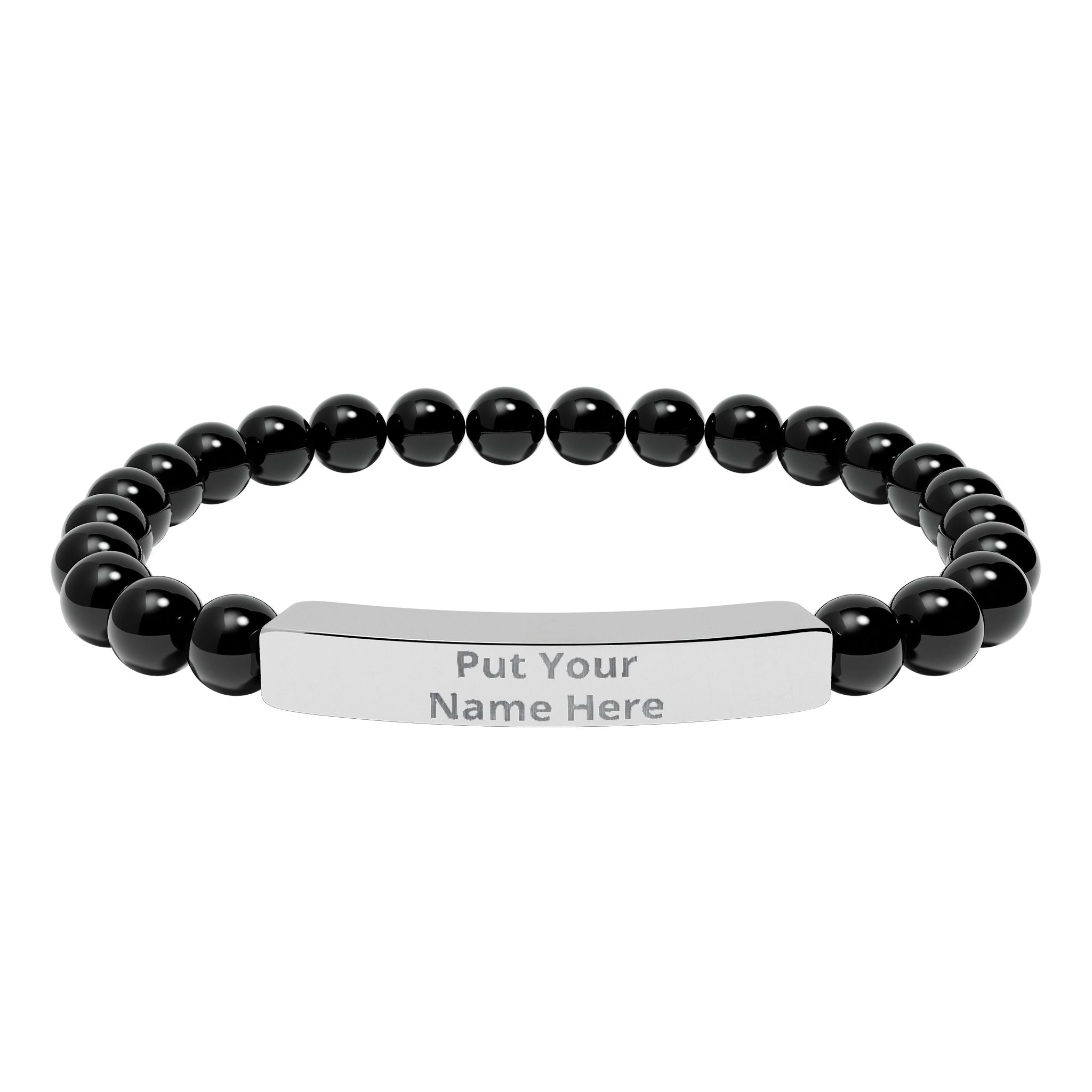 Personalized Natural Stone Bracelet – Custom Name Gift