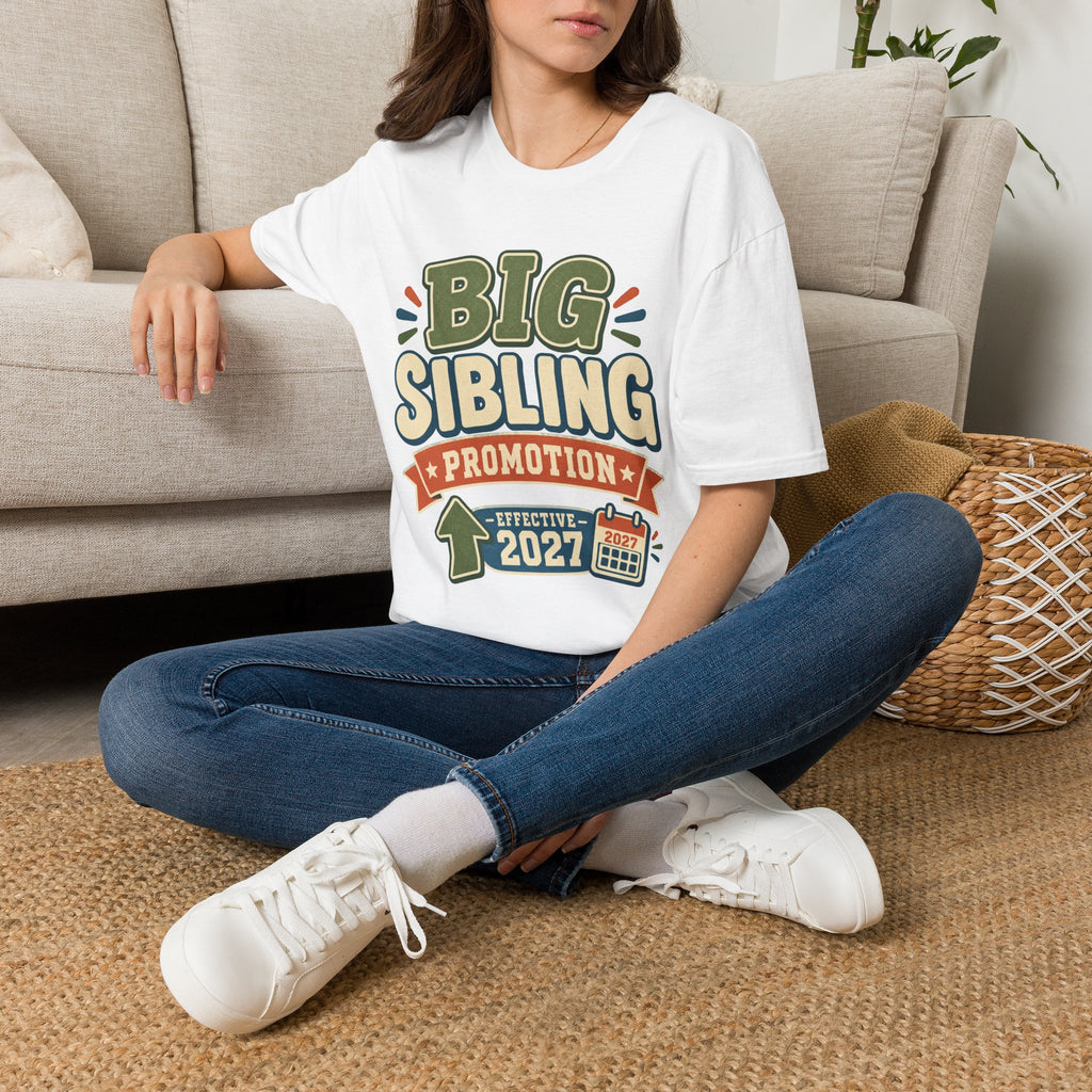 Big Sibling Promotion Shirt, Pregnancy Announcement Tee, Big Brother or Sister 2027, New Baby Reveal, Older Sibling Gift