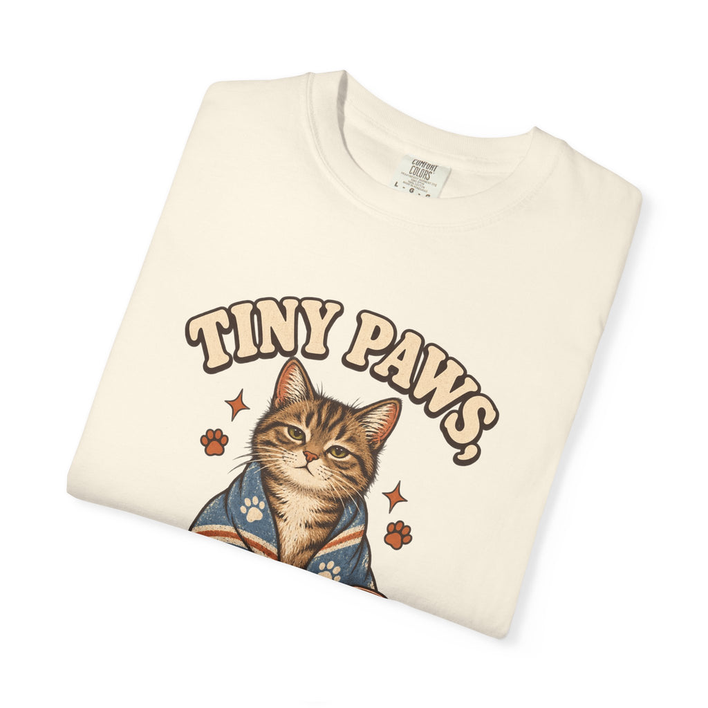 Comfort Colors® Tiny Paws Emergency Therapy Shirt, Funny Cat Therapy T-Shirt, Retro Cat Lover Gift, Emotional Support Cat Tee, Mental Health Humor