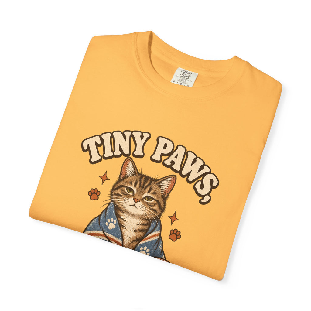 Comfort Colors® Tiny Paws Emergency Therapy Shirt, Funny Cat Therapy T-Shirt, Retro Cat Lover Gift, Emotional Support Cat Tee, Mental Health Humor