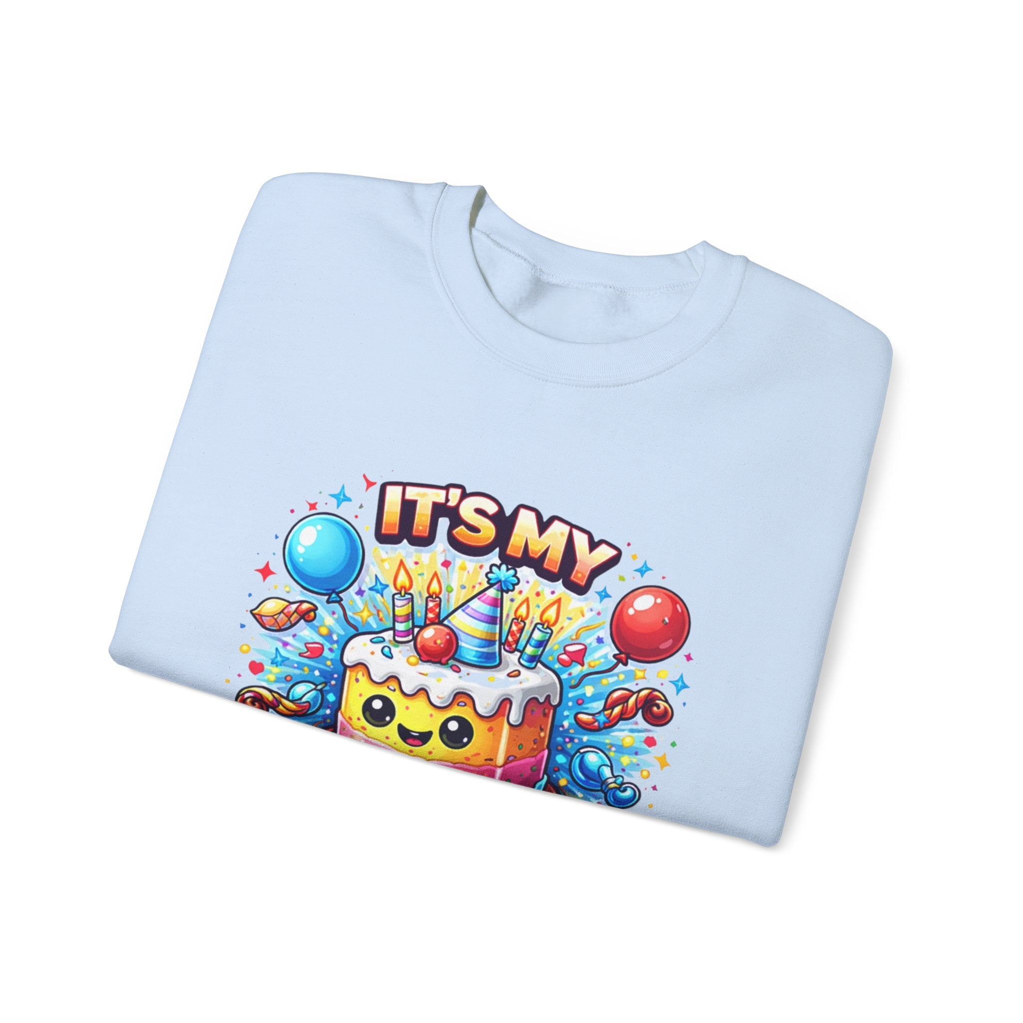 Personalized Birthday Sweatshirt – Custom Cake & Balloons Crewneck
