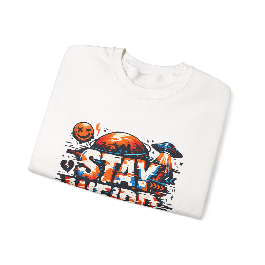Personalized Stay Weird Sweatshirt – Custom Space Skull Gift