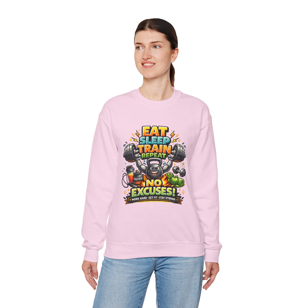 Personalized No Excuses Workout Sweatshirt – Custom Fitness Gift
