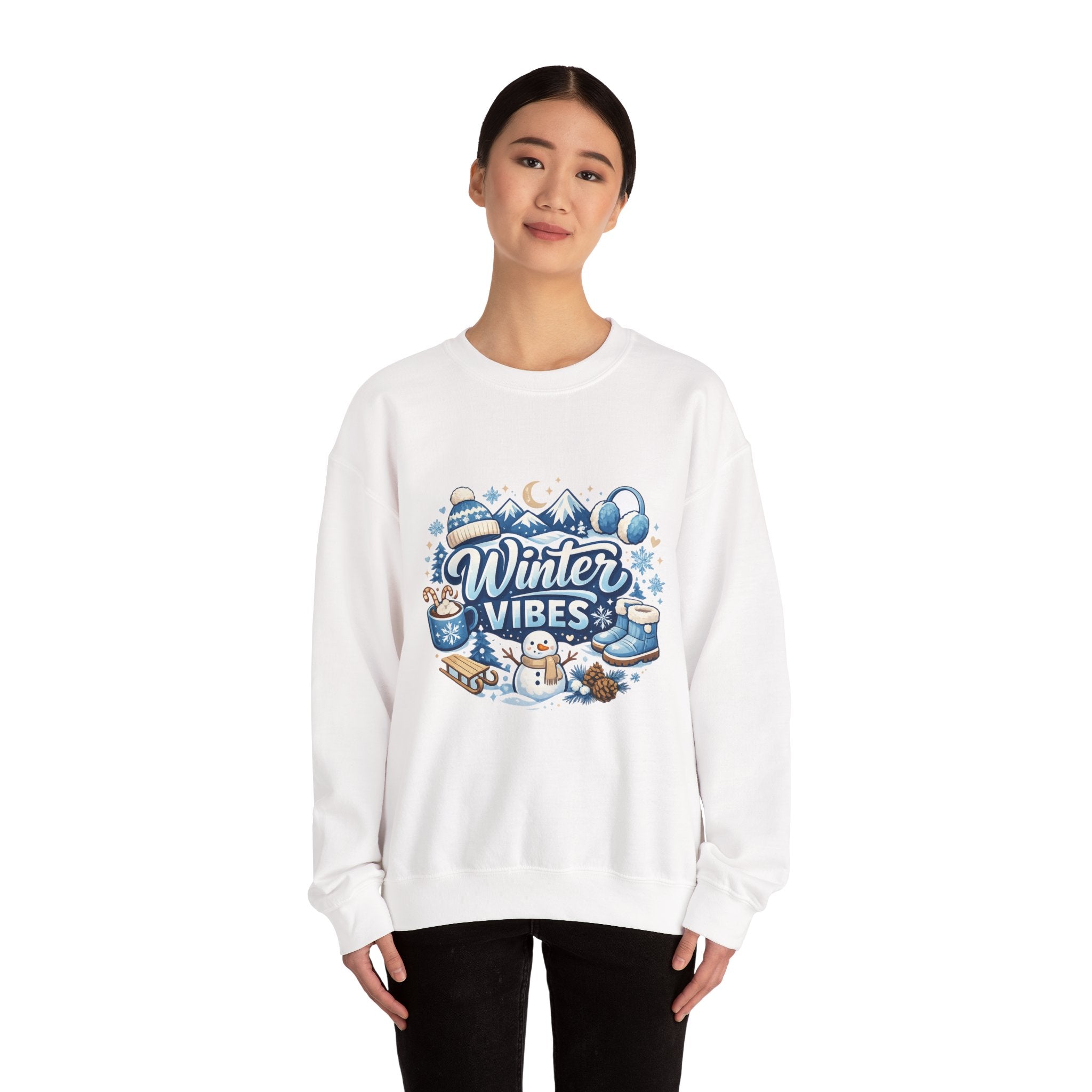 Personalized Winter Vibes Sweatshirt – Custom Snowman Gift