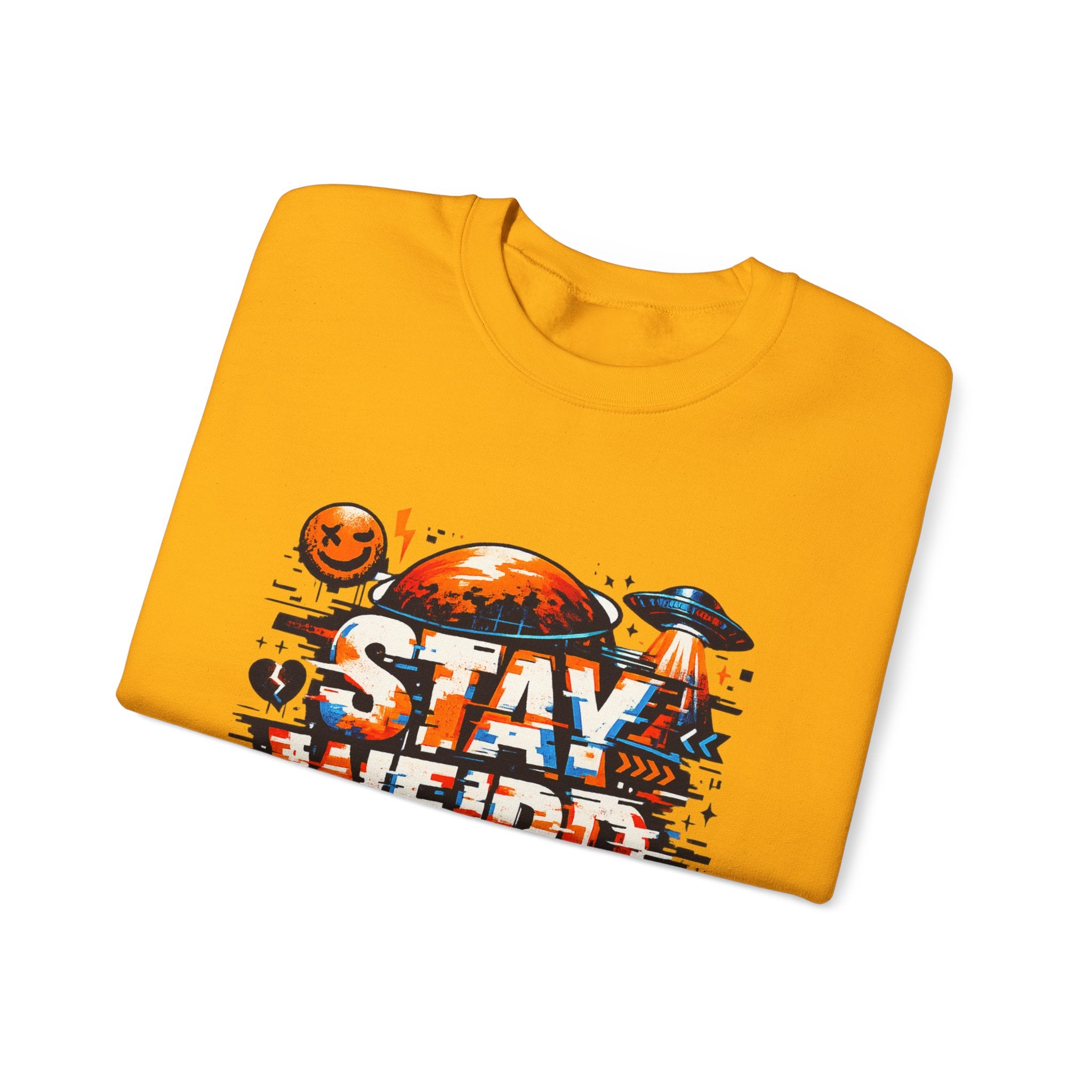 Personalized Stay Weird Sweatshirt – Custom Space Skull Gift