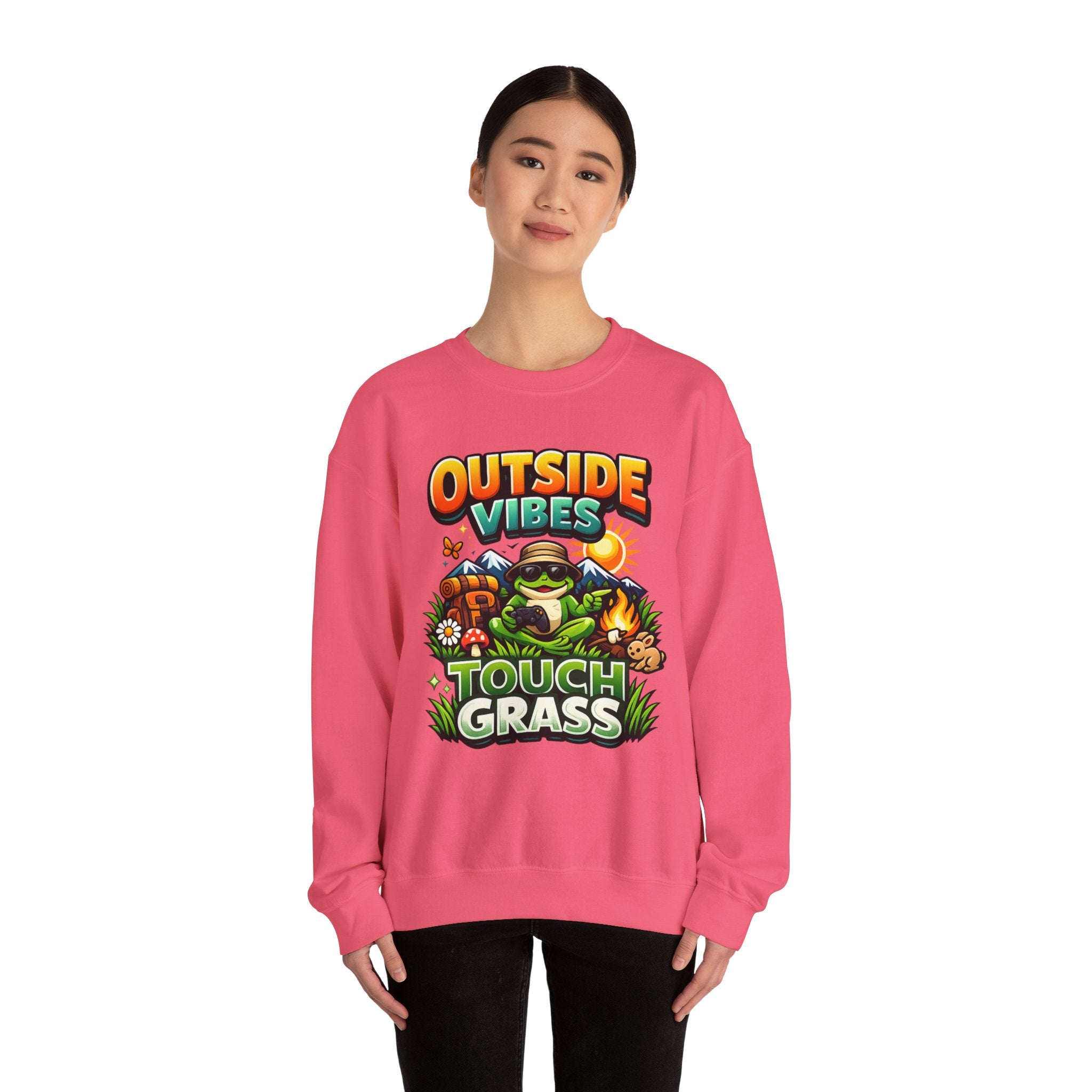 Personalized Touch Grass Sweatshirt – Custom Outdoor Humor Gift