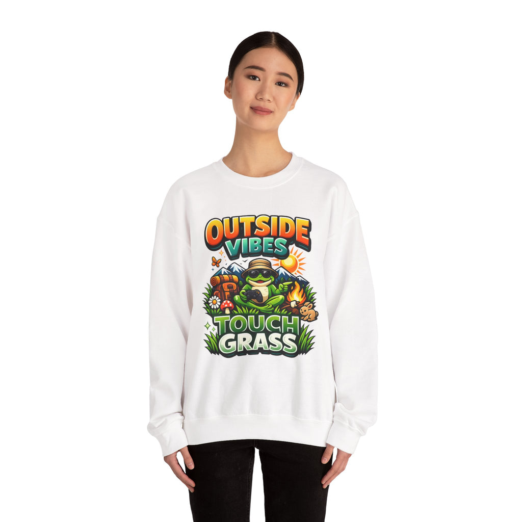 Personalized Touch Grass Sweatshirt – Custom Outdoor Humor Gift