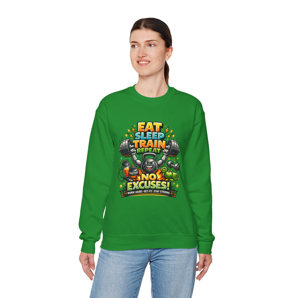 Personalized No Excuses Workout Sweatshirt – Custom Fitness Gift
