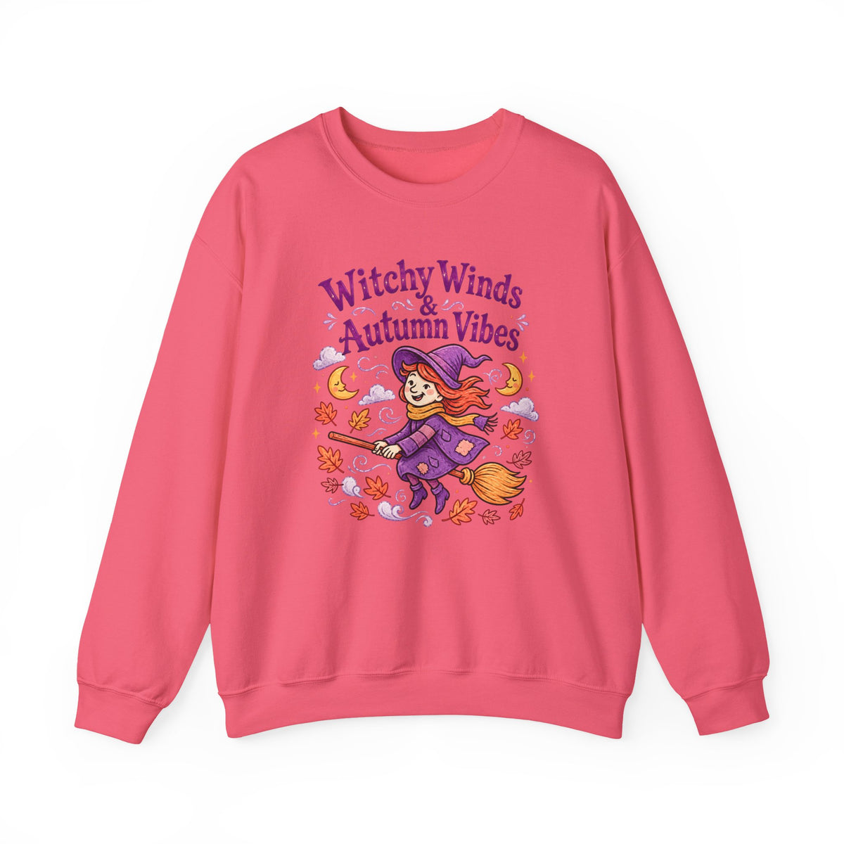 Witchy Winds Autumn Vibes Sweatshirt – Cute Fall Witch Halloween Crewneck