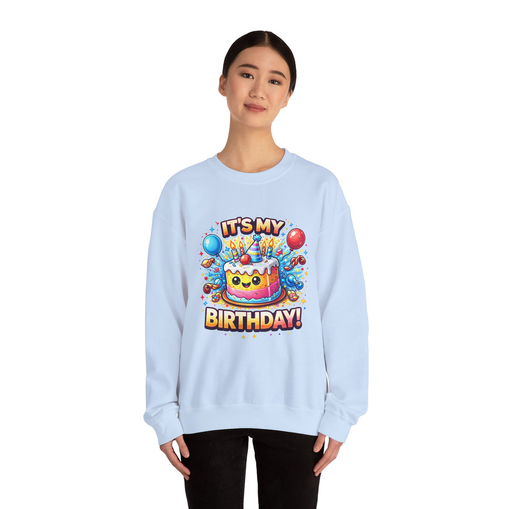 Personalized Birthday Sweatshirt – Custom Cake & Balloons Crewneck