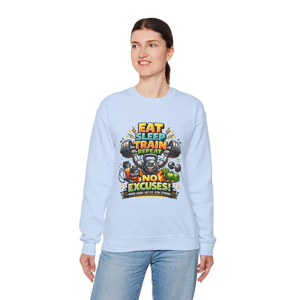 Personalized No Excuses Workout Sweatshirt – Custom Fitness Gift