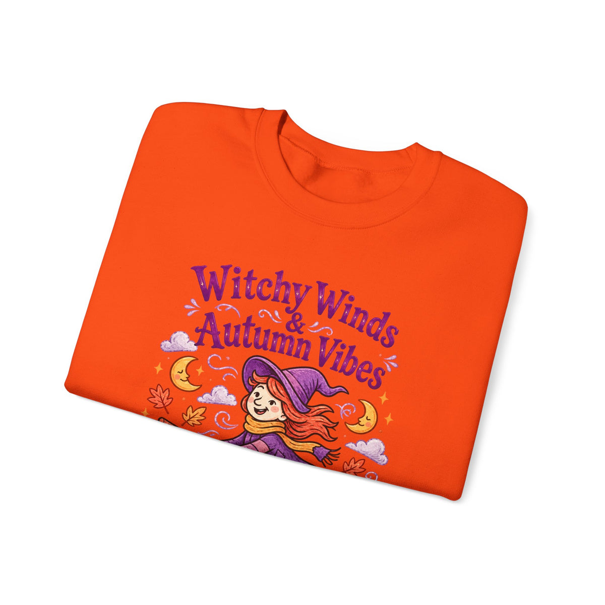 Witchy Winds Autumn Vibes Sweatshirt – Cute Fall Witch Halloween Crewneck