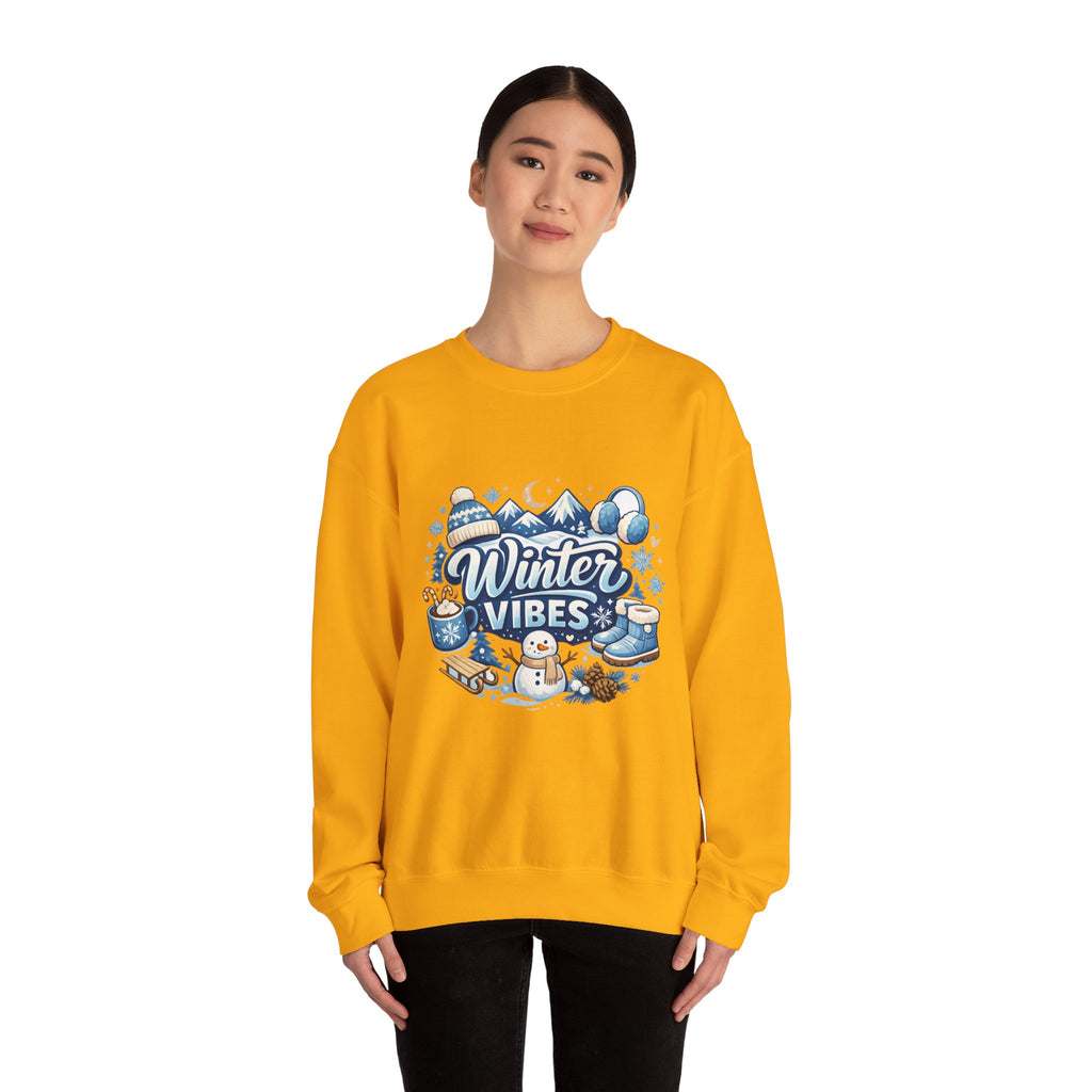 Personalized Winter Vibes Sweatshirt – Custom Snowman Gift