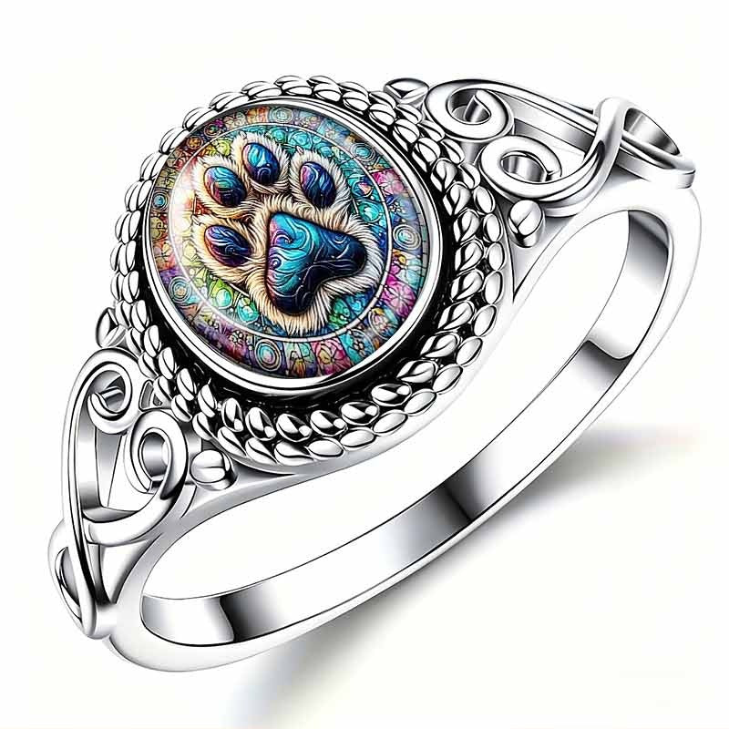 Animal Claw Print Geometric Ring