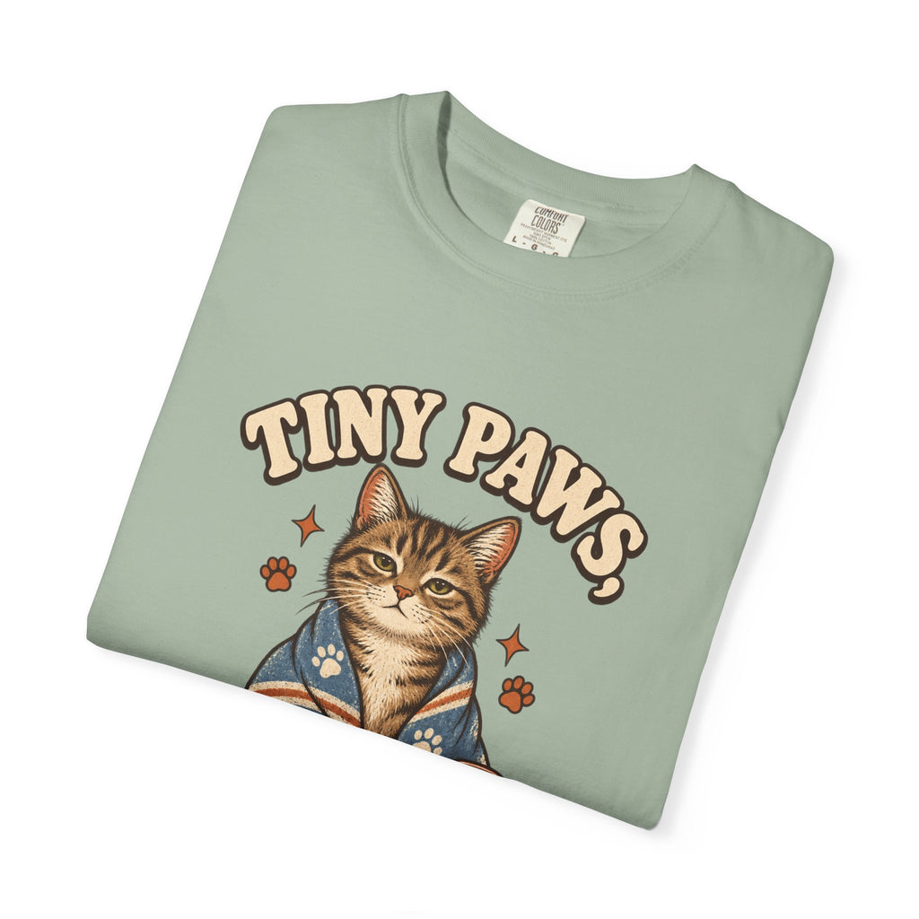Comfort Colors® Tiny Paws Emergency Therapy Shirt, Funny Cat Therapy T-Shirt, Retro Cat Lover Gift, Emotional Support Cat Tee, Mental Health Humor