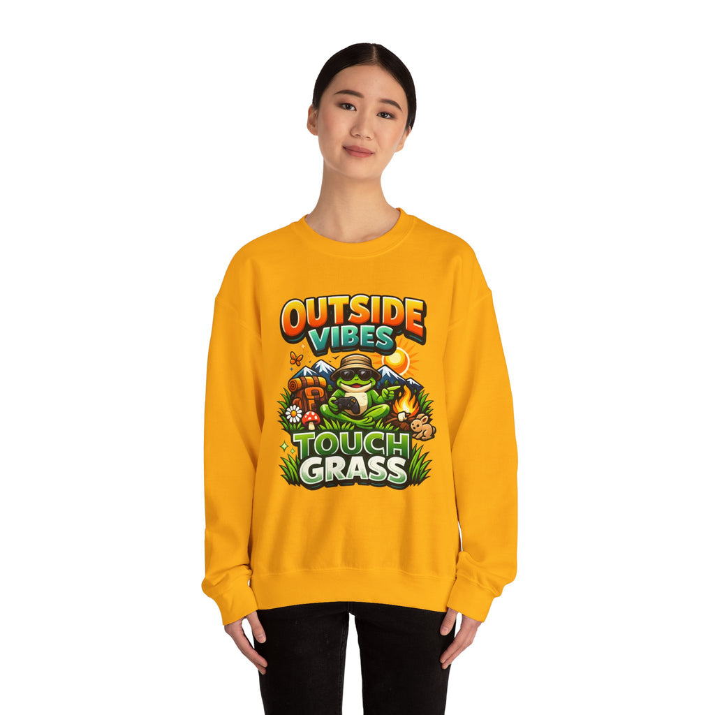 Personalized Touch Grass Sweatshirt – Custom Outdoor Humor Gift