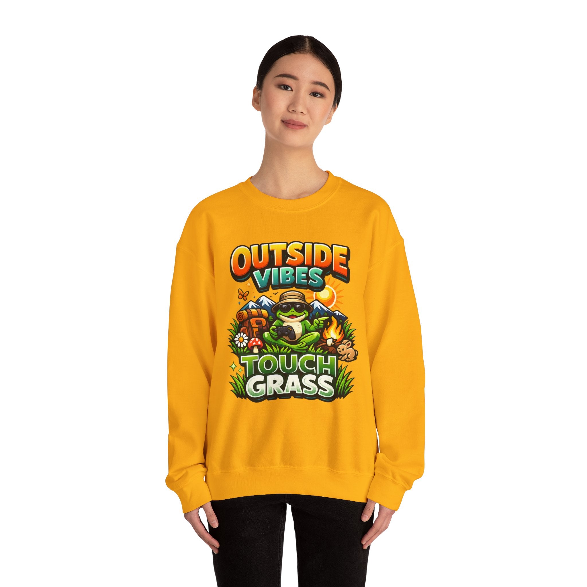Personalized Touch Grass Sweatshirt – Custom Outdoor Humor Gift